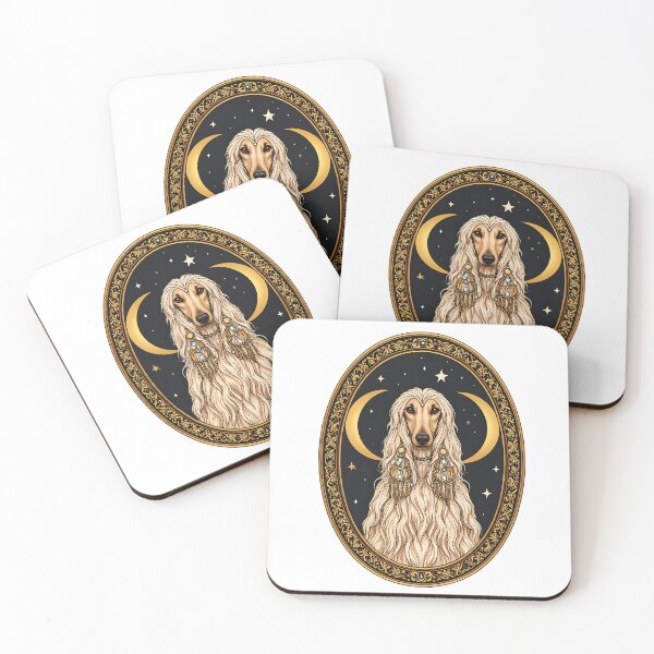 Item preview, Moonlit Afghan Hound - Mystical Art Nouveau Dog Portrait designed and sold by Beamiverse.