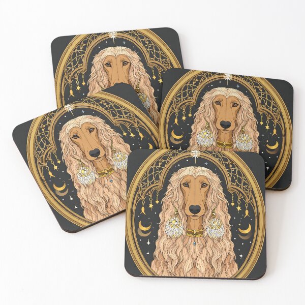 Item preview, Celestial Afghan Hound - Fantasy Dog Art Nouveau Portrait designed and sold by Beamiverse.
