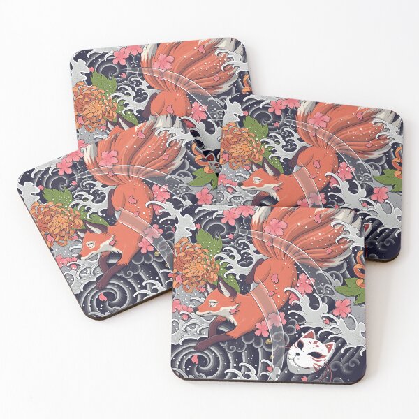 Item preview, Kitsune Nine-Tailed Fox Seamless Pattern designed and sold by Snapnfit.