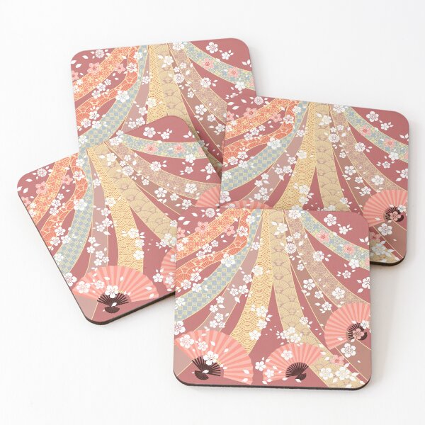 Item preview, Floral and Sensu (Folding Fan) Ribbon Pattern designed and sold by urrin DESIGN.