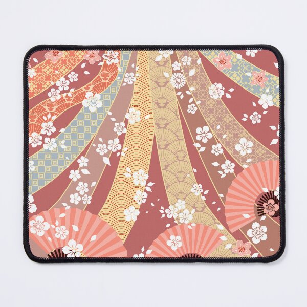 Item preview, Floral and Sensu (Folding Fan) Ribbon Pattern designed and sold by urrin DESIGN.