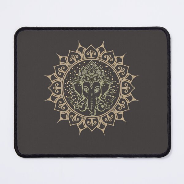 Item preview, Yoga DULL GOLD LORD Ganesha VERSION 5, Hindu elephant god ganesha or Ganpati 10 happy diwali rangoli design 11 designed and sold by mndesignworx.
