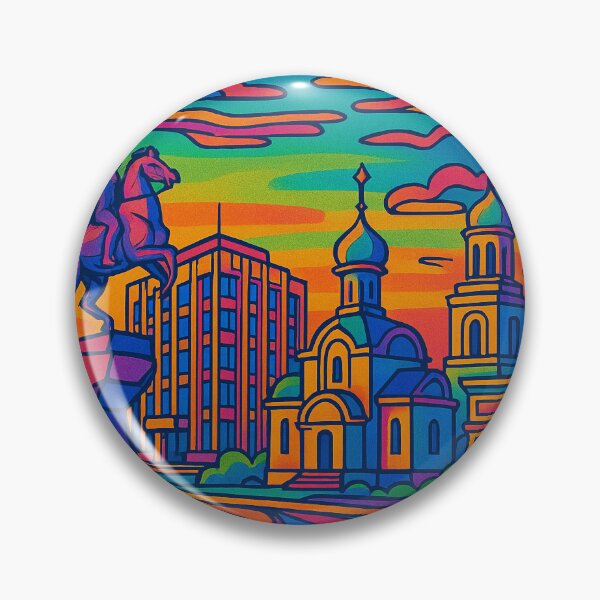 Item preview, Psychedelic Tiraspol Poster | Trippy Retro Moldova Travel Art | Vibrant City Streets, Nistru River & Soviet-Era Architecture Illustration | Groovy Eastern European Wall Decor designed and sold by PaintedPixels01.