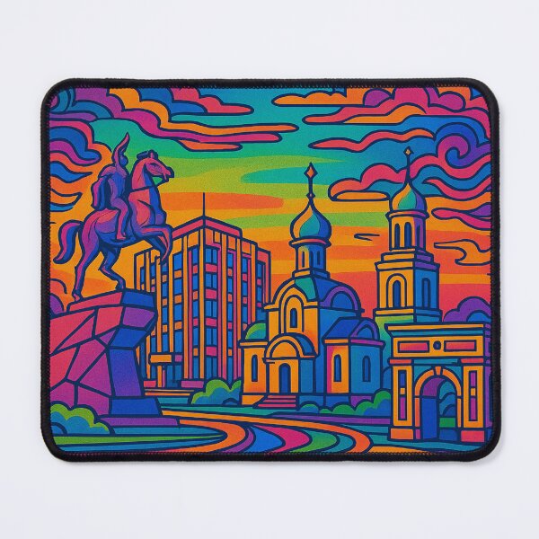 Item preview, Psychedelic Tiraspol Poster | Trippy Retro Moldova Travel Art | Vibrant City Streets, Nistru River & Soviet-Era Architecture Illustration | Groovy Eastern European Wall Decor designed and sold by PaintedPixels01.
