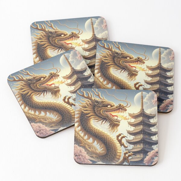 Item preview, yellow Japanese dragon with tower in spring,Legendary Animals,Dragons Breathing Fire Phone Cases,dragon art designed and sold by Expressions-Sel.