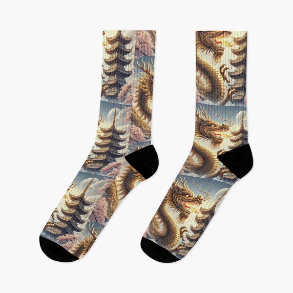 Item preview, yellow Japanese dragon with tower in spring,Legendary Animals,Dragons Breathing Fire Phone Cases,dragon art designed and sold by Expressions-Sel.