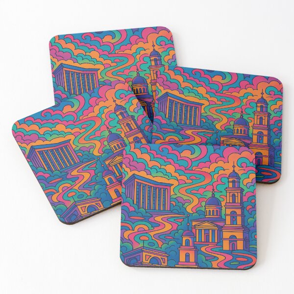 Item preview, Psychedelic Chișinău Poster | Trippy Retro Moldova Travel Art | Vibrant City Streets, Parks & Landmarks Illustration | Groovy Eastern European Wall Decor designed and sold by PaintedPixels01.