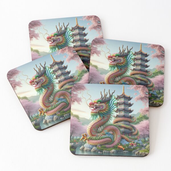 Item preview, colorful Japanese dragon with tower in spring,Legendary Animals,Dragons Breathing Fire Phone Cases,dragon art designed and sold by Expressions-Sel.