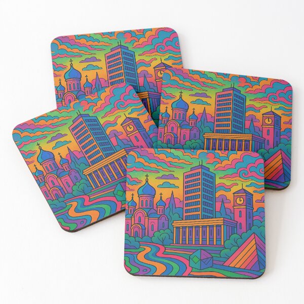 Item preview, Psychedelic Bălți Poster | Trippy Retro Moldova Travel Art | Vibrant City Streets, Cultural Landmarks & Urban Skyline Illustration | Groovy Eastern European Wall Decor designed and sold by PaintedPixels01.