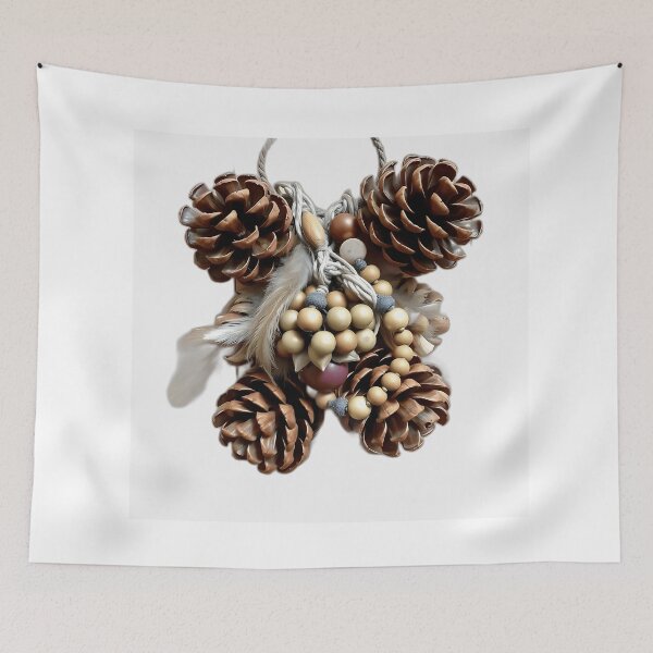 Item preview, Pinecones, Feathers, and Beads Art designed and sold by sharon1210.