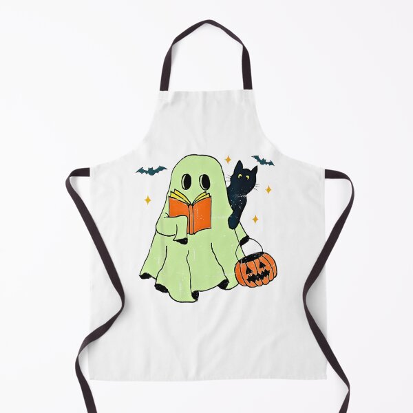 Item preview, Vintage Halloween Ghost Holding Black Cat Groovy Floral designed and sold by kawaiivsglitch.