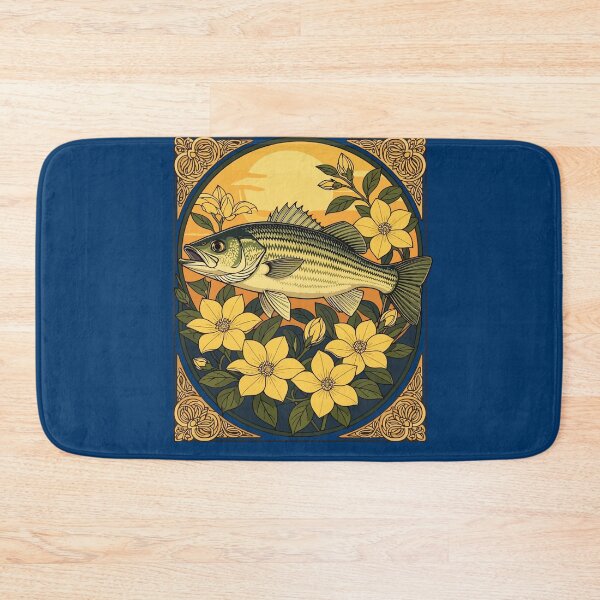 Item preview, Striped Bass Rockfish And Yellow Jasmine Flowers designed and sold by taiche.