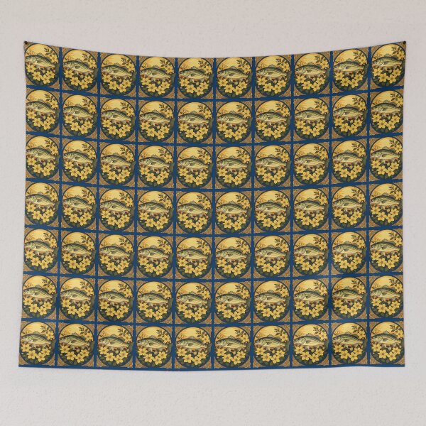 Item preview, Striped Bass Rockfish And Yellow Jasmine Flowers designed and sold by taiche.