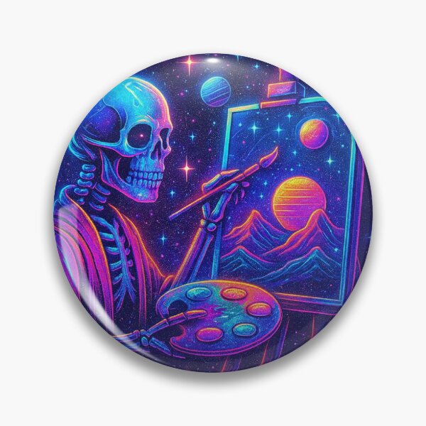 Item preview, Paint Your Dreams – Neon Cyberpunk Skeleton Art designed and sold by DripVector.