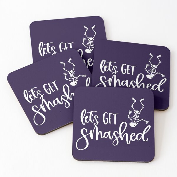 Item preview, Let's Get Smashed Halloween Celebration Print (White) designed and sold by ToluaPrints.