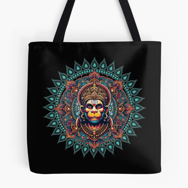Artikelvorschau, Yoga-Merch mit psychedelischem hinduistischen indischen Gott Hanuman Version 87B Sonderdesign 55A entworfen und verkauft von mndesignworx.