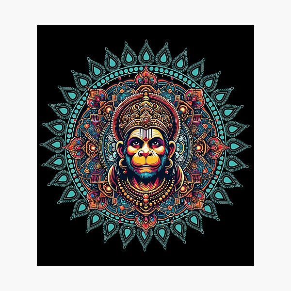 Item preview, Yoga merch with psychedelic  hindu Indian lord  Hanuman version 87B Speacial design 55A designed and sold by mndesignworx.