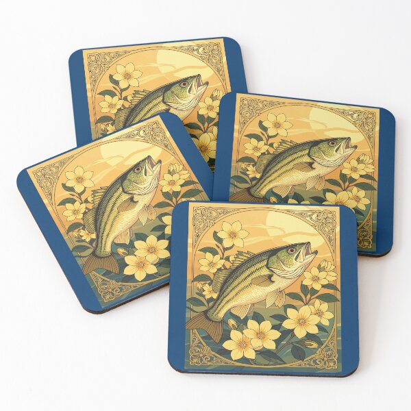 Item preview, Striped Bass Rockfish And Yellow Jasmine Flowers designed and sold by taiche.