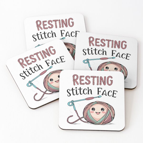 Item preview, Resting Stitch Face Funny Crochet Pun Yarn Lover Design designed and sold by PolarisInk.