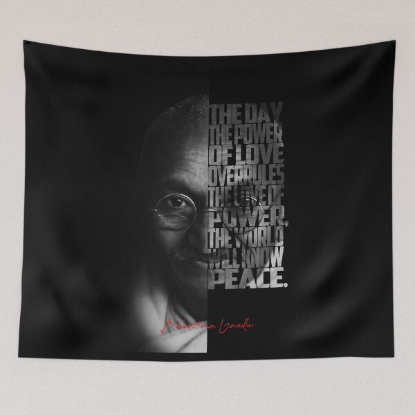 Item preview, Mahatma Gandhi – Minimalist Split-Face Typography Portrait designed and sold by Enea Kelo.