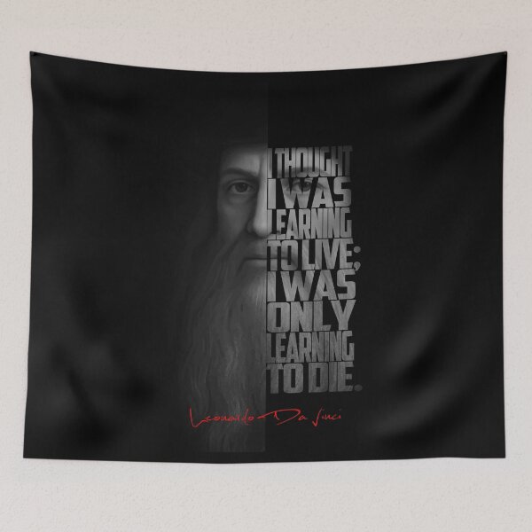 Item preview, Leonardo da Vinci – Monochrome Portrait Typography Artwork designed and sold by Enea Kelo.