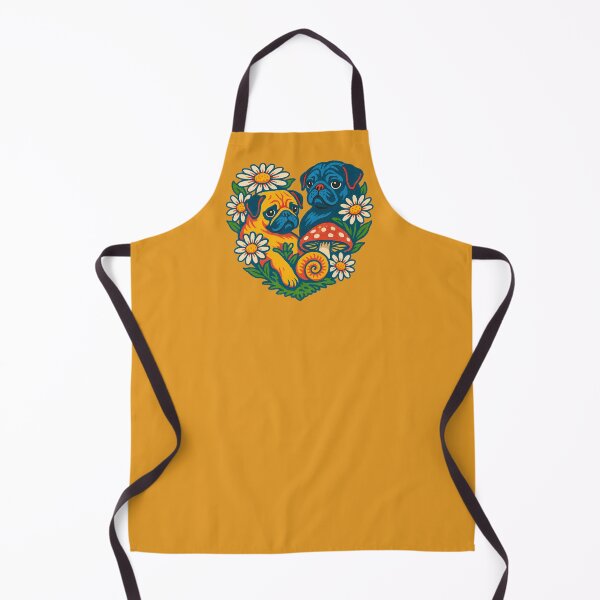 Item preview, Pugs in Love Heart with Daisies designed and sold by FrictionMaxxing.