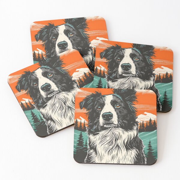 Item preview, Vintage Border Collie at Sunset designed and sold by Beamiverse.