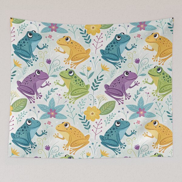 Item preview, Colorful frog pattern designed and sold by trendspatterns.