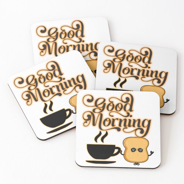 Item preview, GOOD MORNIG COOL TOAST AND LITTLE COFFEE designed and sold by stickersrafisa.