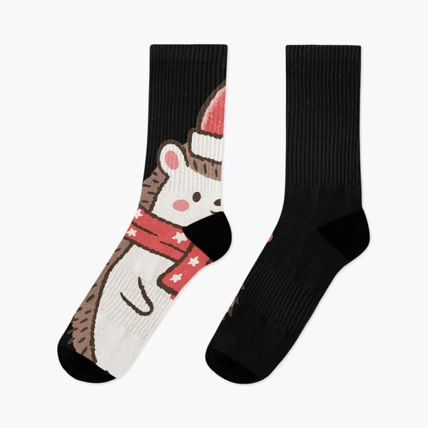 Item preview, Cute Christmas Hedgehog in Santa Hat and Scarf Festive Holiday Cartoon Design designed and sold by DrawHandArt.
