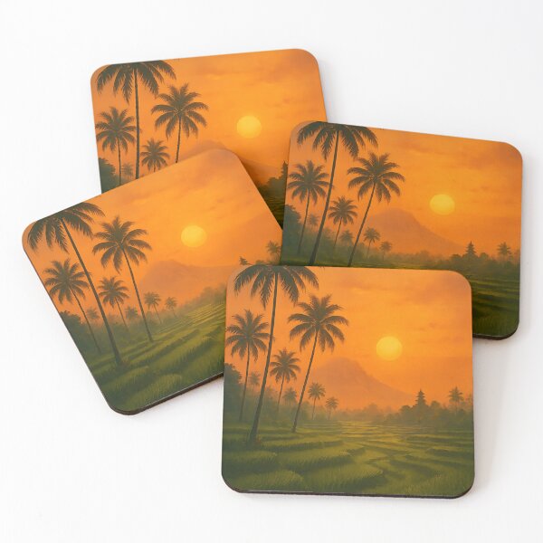 Item preview, Bali Sunset Vibes – Rice Terraces & Palm Trees designed and sold by TravelLensPro.