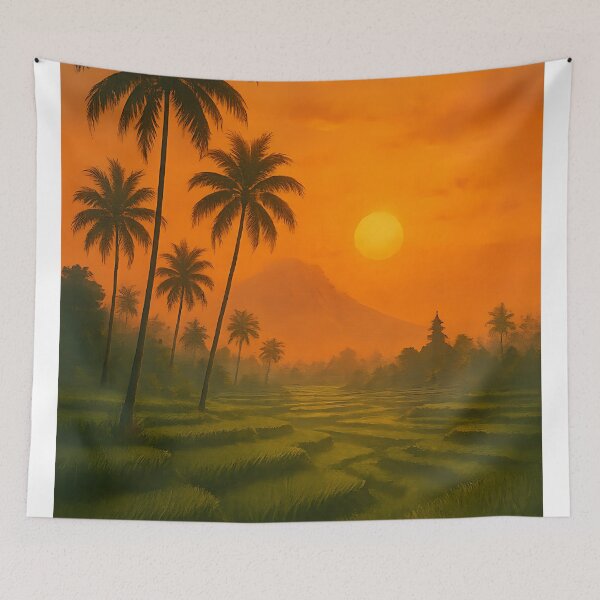 Item preview, Bali Sunset Vibes – Rice Terraces & Palm Trees designed and sold by TravelLensPro.