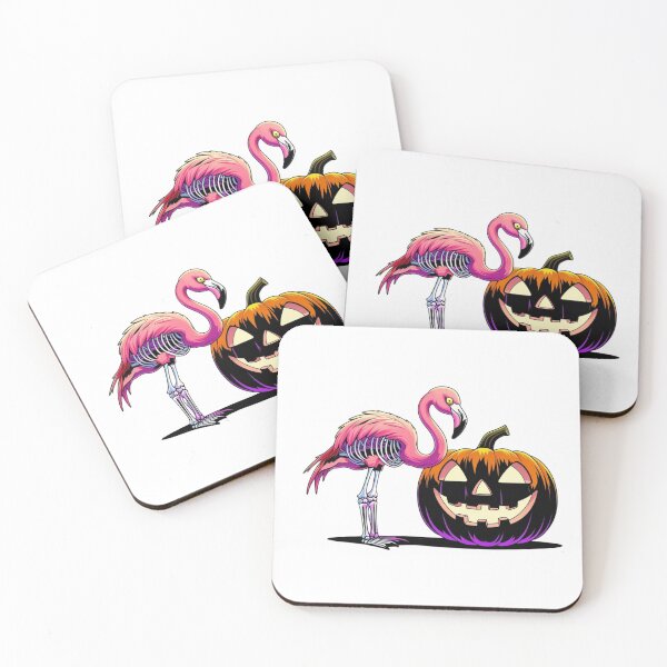 Item preview, Skeleton Flamingo and Pumpkin - Add an Exotic Touch to Your Halloween! designed and sold by StormArte.