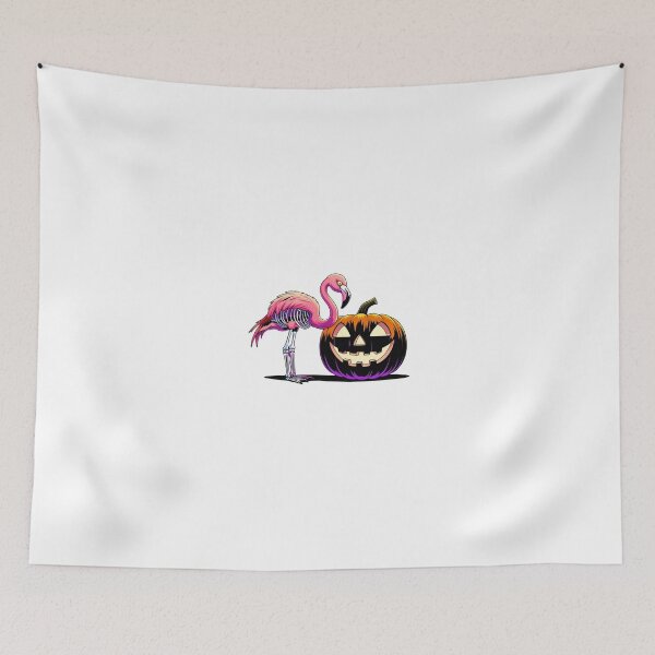 Item preview, Skeleton Flamingo and Pumpkin - Add an Exotic Touch to Your Halloween! designed and sold by StormArte.