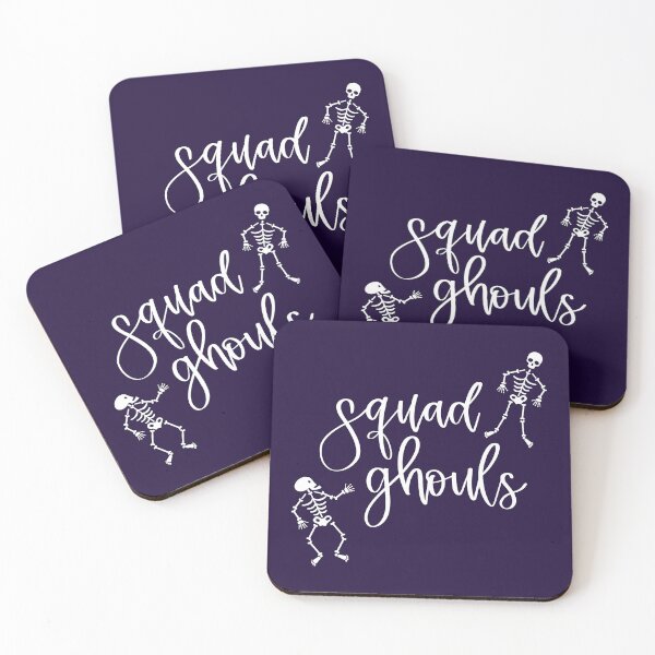 Item preview, Squad Ghouls Halloween Skeleton Print (White) designed and sold by ToluaPrints.