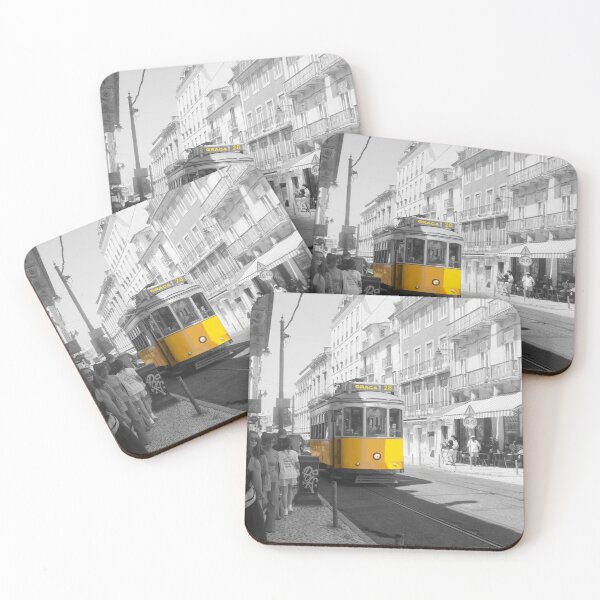 Item preview, Lisbon Tram 28 - Iconic Yellow in Black & White designed and sold by Clavivs.