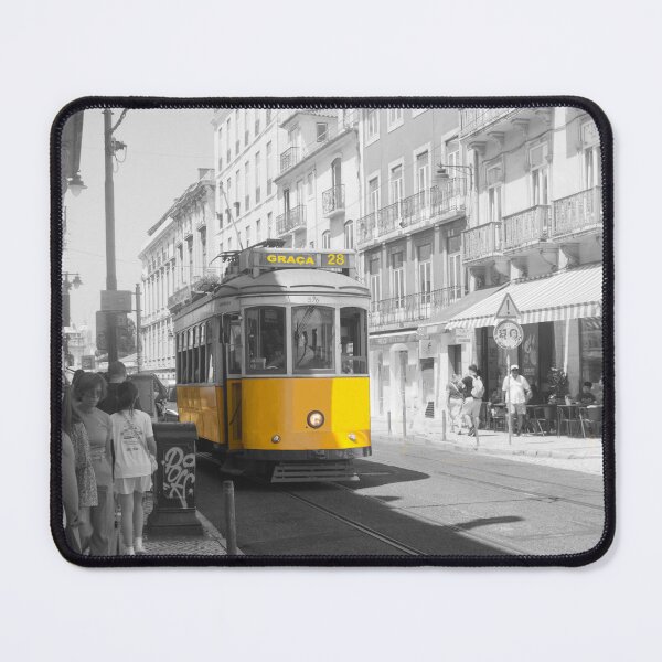 Item preview, Lisbon Tram 28 - Iconic Yellow in Black & White designed and sold by Clavivs.