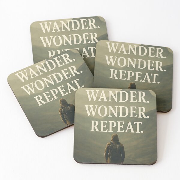 Item preview, Hiking Wonder Repeat – Hiking Quote Art designed and sold by TravelLensPro.