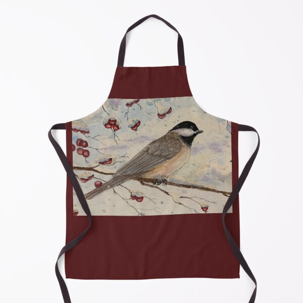 Item preview, chickadee in watercolor and ink designed and sold by BirdsandMoreArt.