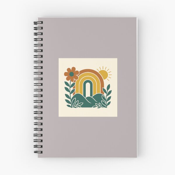 Item preview, Boho Retro Rainbow Sunflower Nature Art Print designed and sold by DripVector.