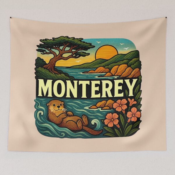 Item preview, Monterey, California - Sea Otter & Sunset designed and sold by Myra365Art.