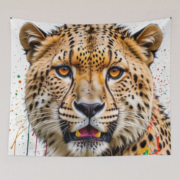 Item preview, Cheetah Splash – Artistic portrait of a big cat designed and sold by TravelLensPro.