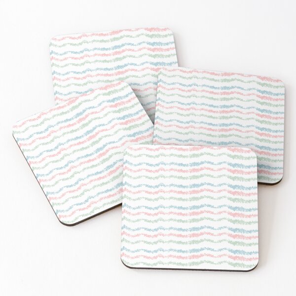 Item preview, Wavy stripes are arranged horizontally on a white background, featuring pastel colors of blue, green, and pink. designed and sold by CreativebyTKK.