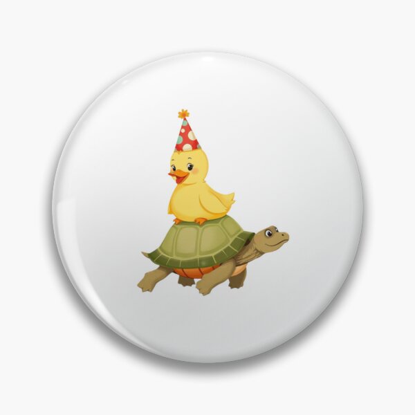 Item preview, Duckling Turtle duck Tortoise Friends Party Hat happy kawaii cute gift funny christmas  designed and sold by CheeseBlueprint.