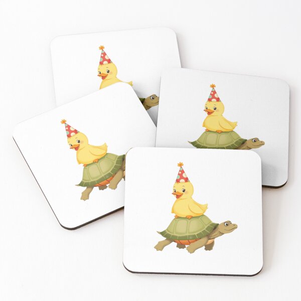Item preview, Duckling Turtle duck Tortoise Friends Party Hat happy kawaii cute gift funny christmas  designed and sold by CheeseBlueprint.