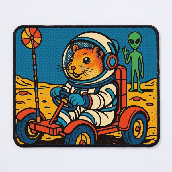 Item preview, Cute astronaut hamster and alien  designed and sold by Dogandesighn.
