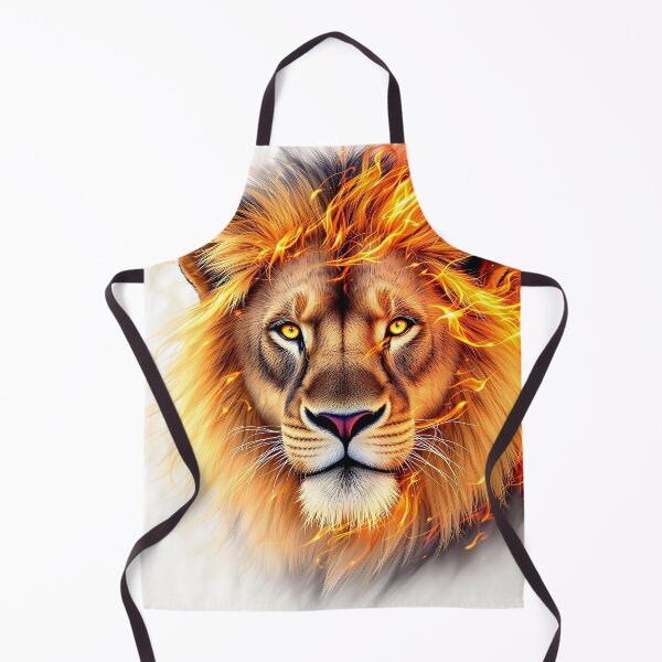 Item preview, Lion with flaming mane – fire art designed and sold by TravelLensPro.