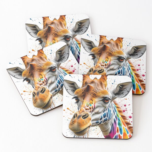 Item preview, Colorful Giraffe – Paint Splash Artwork designed and sold by TravelLensPro.