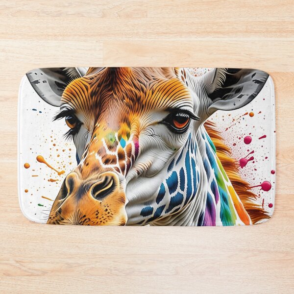 Item preview, Colorful Giraffe – Paint Splash Artwork designed and sold by TravelLensPro.