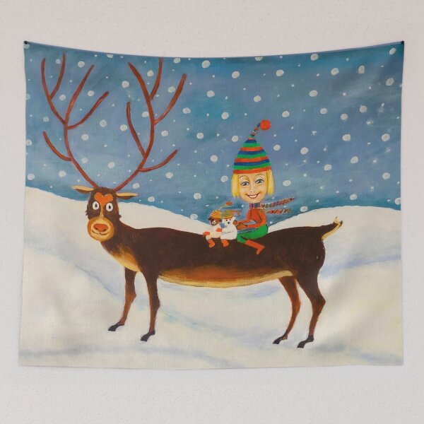 Item preview, Magical reindeer ride in winter wonderland designed and sold by MaPerle.